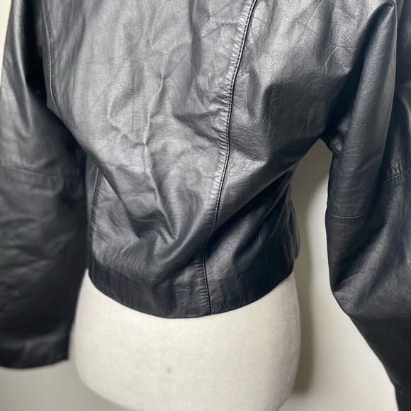 Wilson’s Vintage Leather Moto Biker Jacket Black - Picture 8 of 11